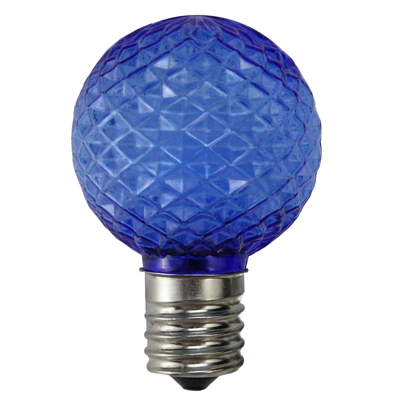 Northlight Faceted LED G40 Globe Christmas Replacement Bulbs - Blue - Pack of 25